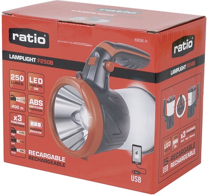 Linterna foco Camping + Power Bank 4 en 1